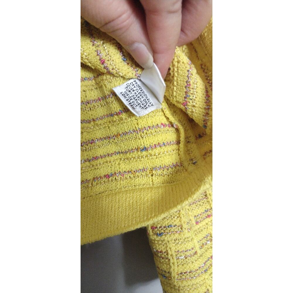 St. John Collection Multicolor Yellow Button Front Cardigan Sweater Size 12 - Picture 16 of 16